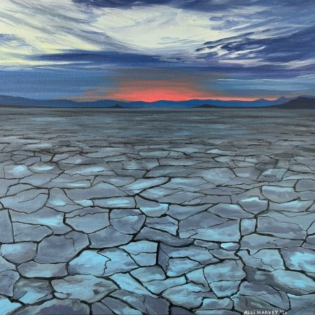 Sunset on the Playa - Original Landscape Painting - Desert Art for Home