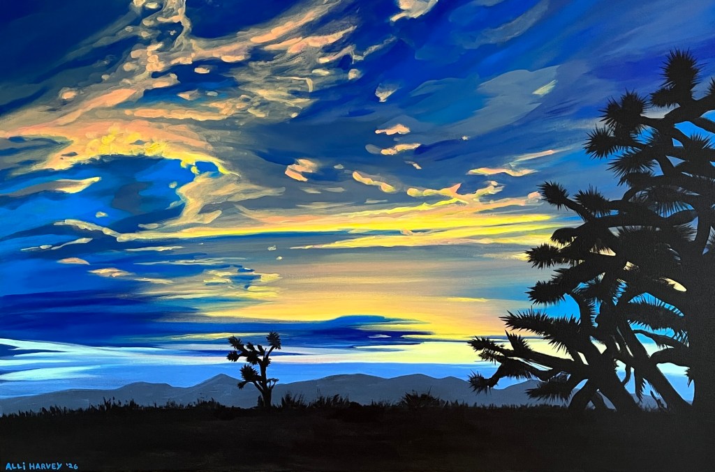 Joshua Tree Silhouette - Original Landscape Painting - Desert Art for Home